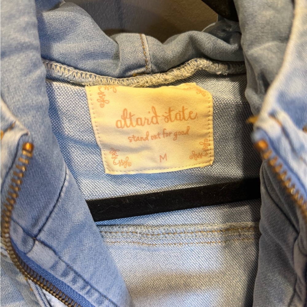 Altar'd State | Light Blue Jean Jacket with Hoodie |‎ Medium | NWT - Picture 4 of 6